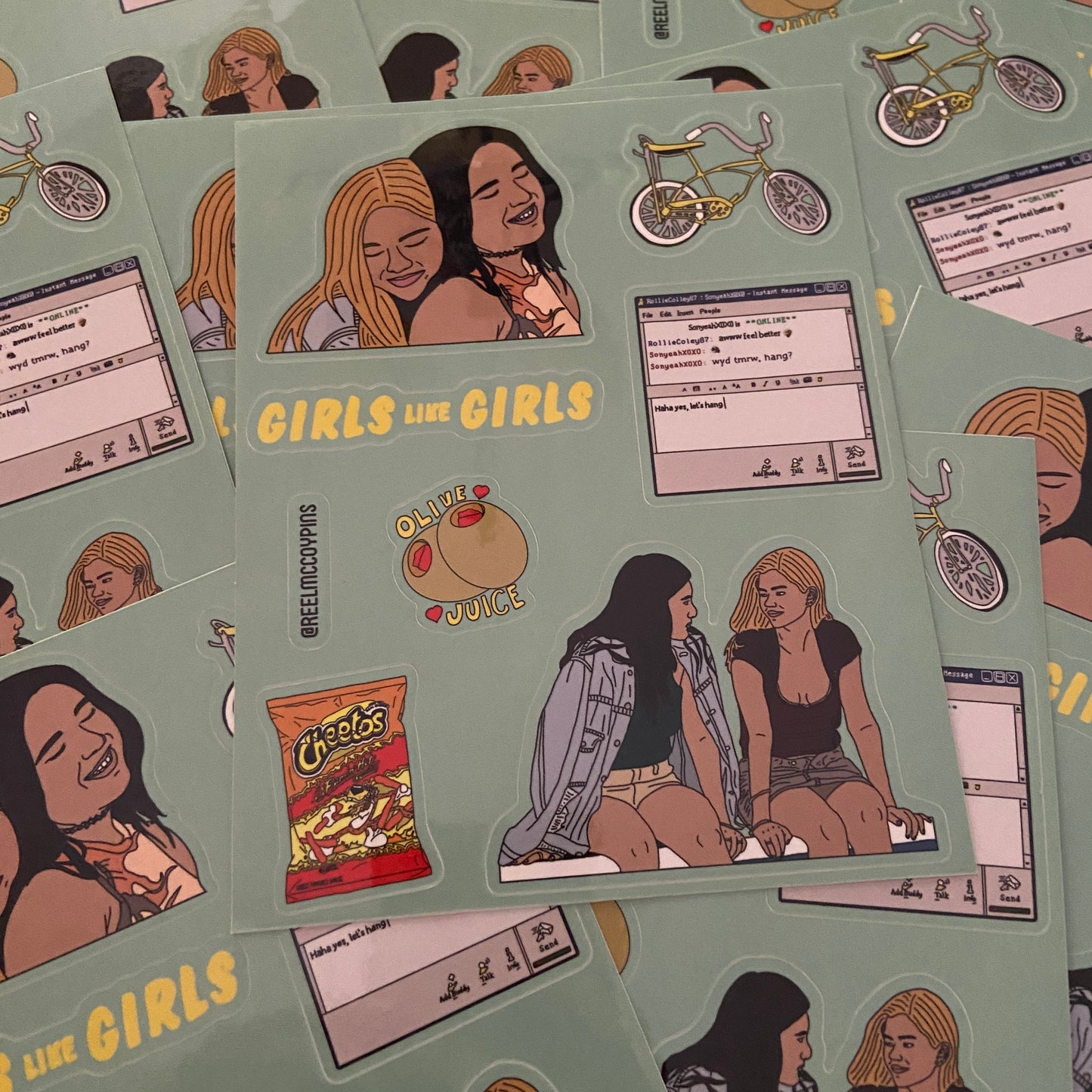 Girls Like Girls sticker sheet