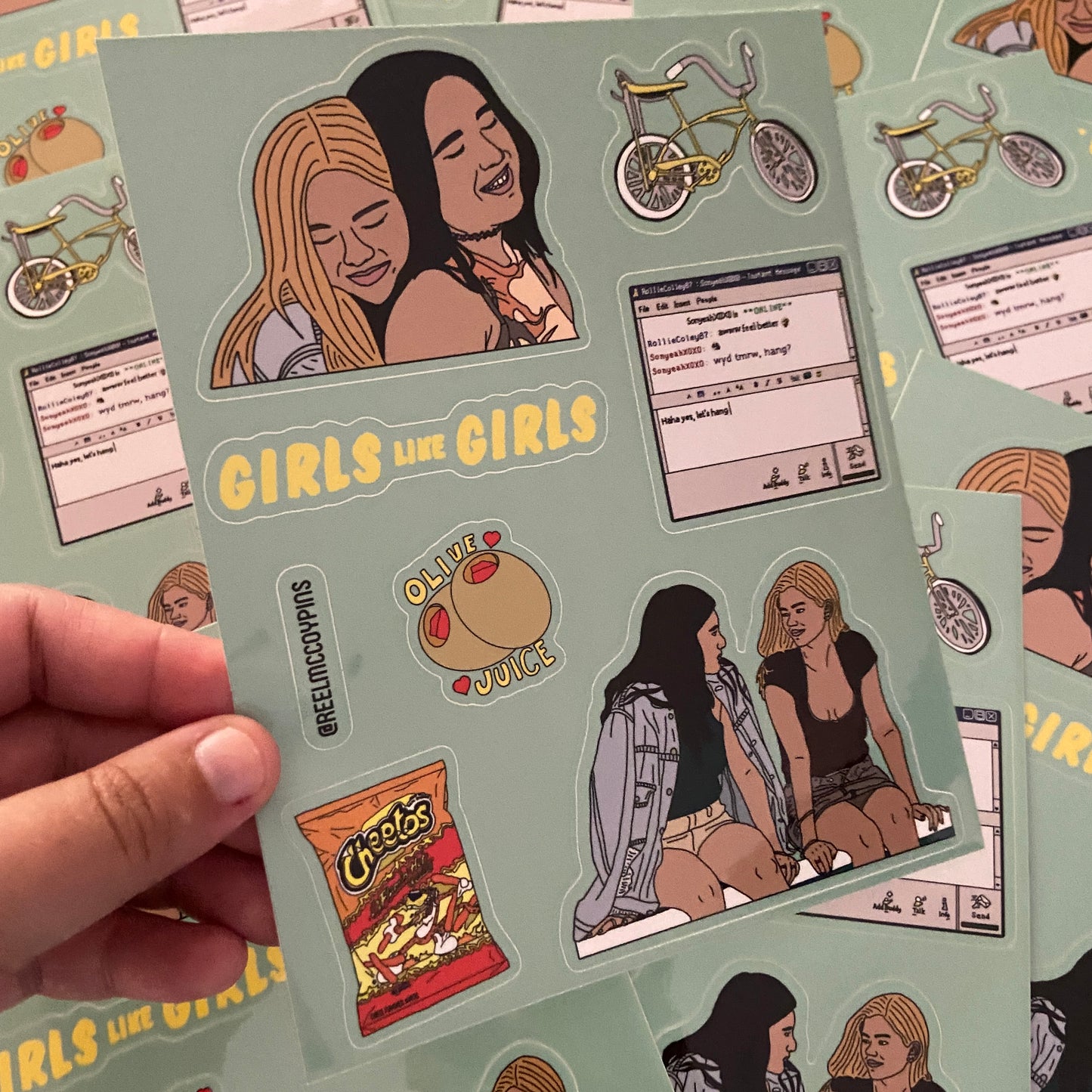 Girls Like Girls sticker sheet